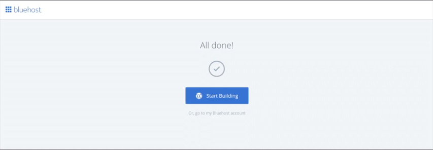 bluehost all done